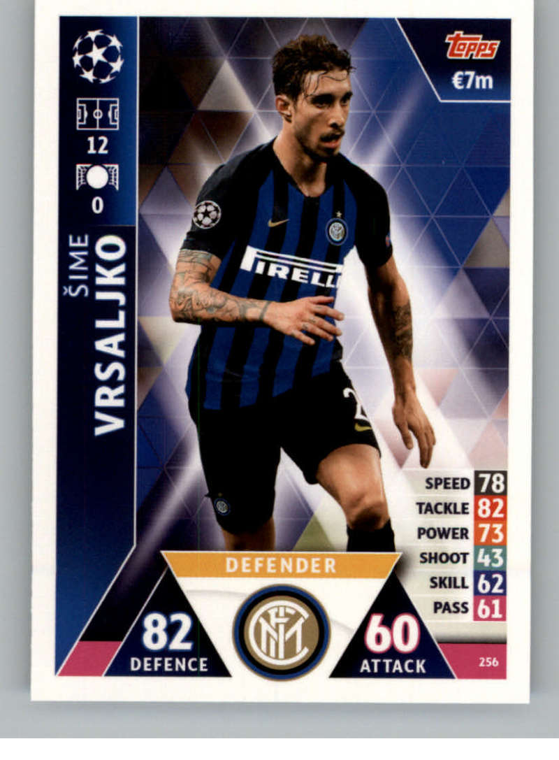2018-19 Topps UEFA Champions League Match Attax #256 Sime Vrsaljko FC Internazionale Milano  Official Futbol Soccer Card