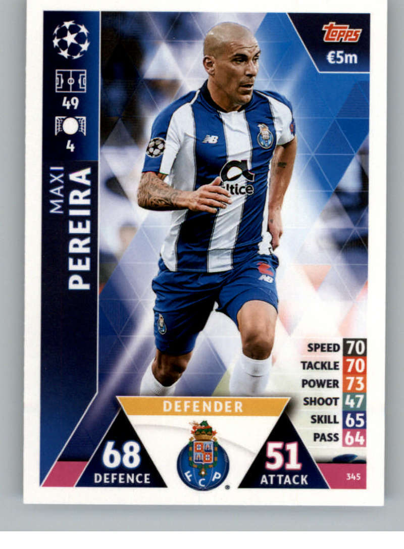 2018-19 Topps UEFA Champions League Match Attax #345 Maxi Pereira FC Porto  Official Futbol Soccer Card