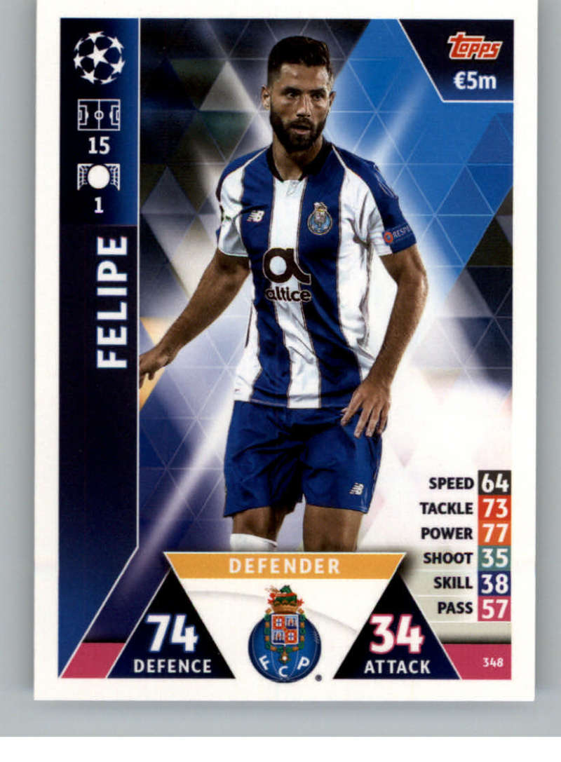 2018-19 Topps UEFA Champions League Match Attax #348 Felipe FC Porto  Official Futbol Soccer Card