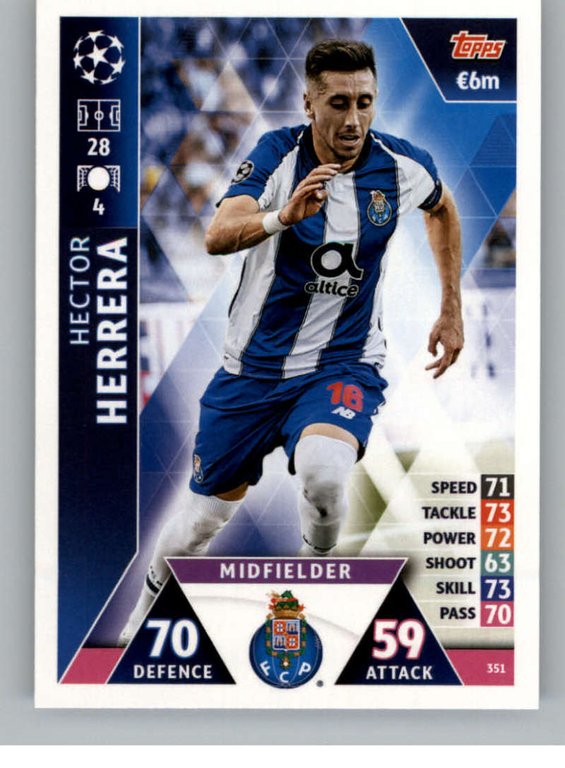 2018-19 Topps UEFA Champions League Match Attax #351 Hector Herrera FC Porto  Official Futbol Soccer Card