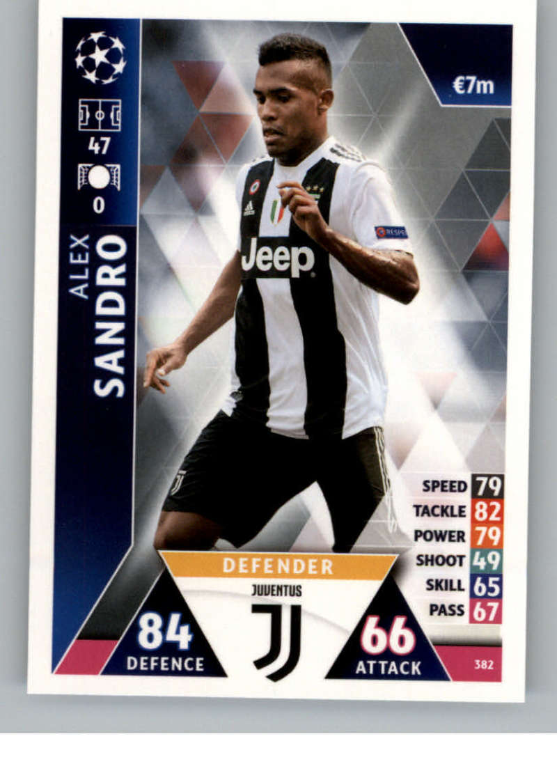 2018-19 Topps UEFA Champions League Match Attax #382 Alex Sandro Juventus  Soccer Trading Card