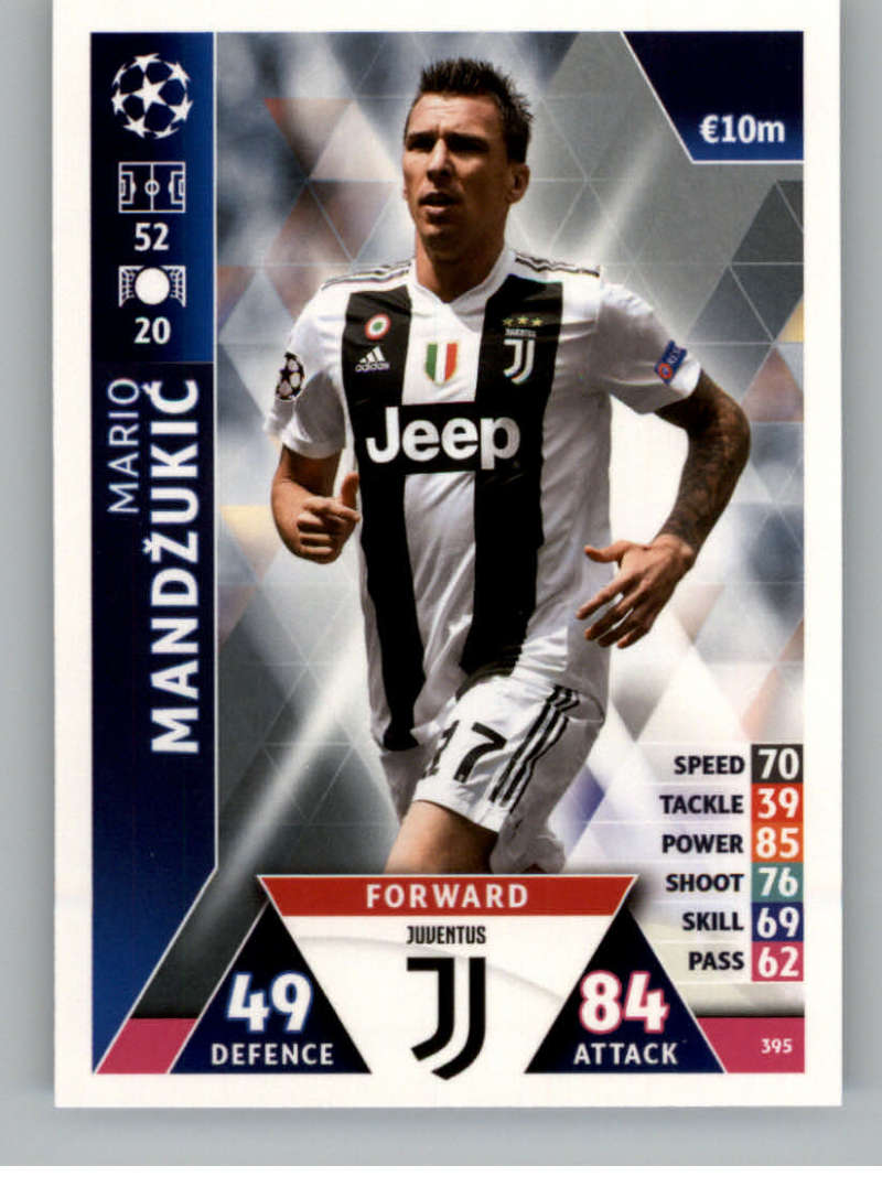 2018-19 Topps UEFA Champions League Match Attax #395 Mario Mandzukic Juventus  Official Futbol Soccer Card