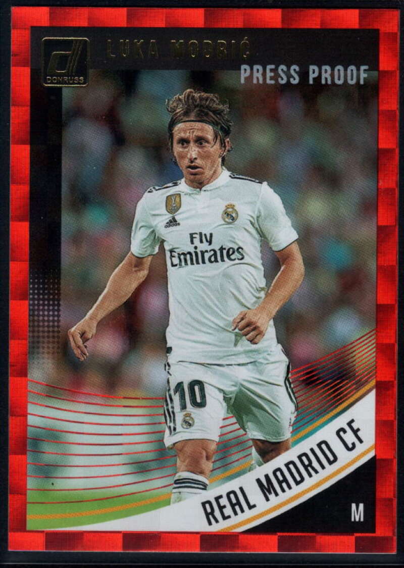 2018-19 Donruss Press Proof Red Soccer #28 Luka Modric Real Madrid CF  Official Panini Soccer 2018-2019 Futbol Trading Card