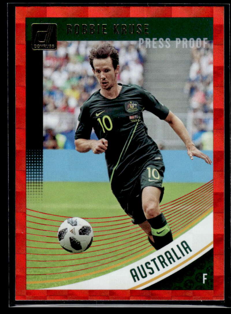 2018-19 Donruss Press Proof Red Soccer #95 Robbie Kruse Australia  Official Panini Soccer 2018-2019 Futbol Trading Card