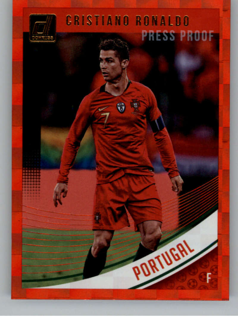 2018-19 Donruss Press Proof Red Soccer #158 Cristiano Ronaldo Portugal  Official Panini Soccer 2018-2019 Futbol Trading Card