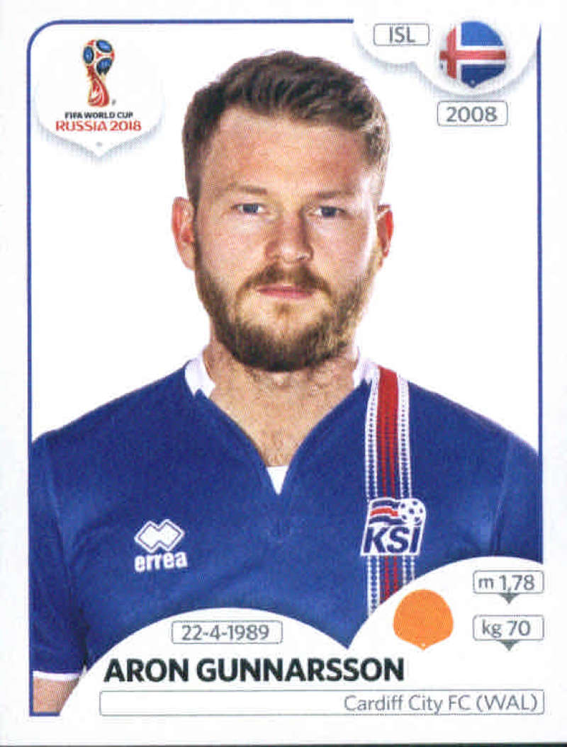 2018 Panini World Cup Stickers Russia #301 Aron Gunnarsson Iceland Futbol Soccer Sticker