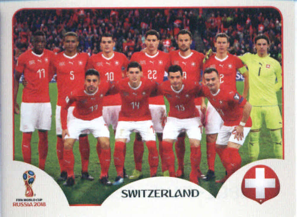 2018 Panini World Cup Stickers Russia #373 Team Photo Switzerland Futbol Soccer Sticker