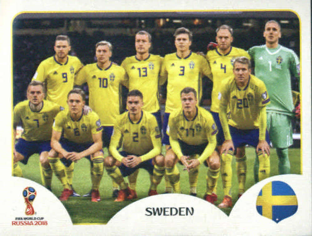 2018 Panini World Cup Stickers Russia #473 Team Photo Sweden Soccer Sticker