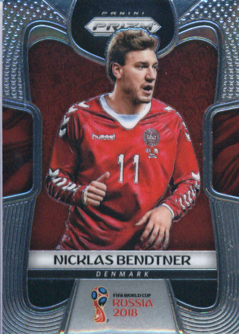 2018 Panini Prizms Silver Refractor Prizm #260 Nicklas Bendtner Denmark World Cup Russia Futbol Card