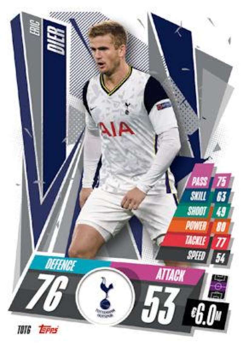2020-21 Topps Match Attax UEFA Champions League #TOT6 Eric Dier Tottenham Hotspur  Official UCL Soccer Trading Card (Stock Photo shown, card in Near M