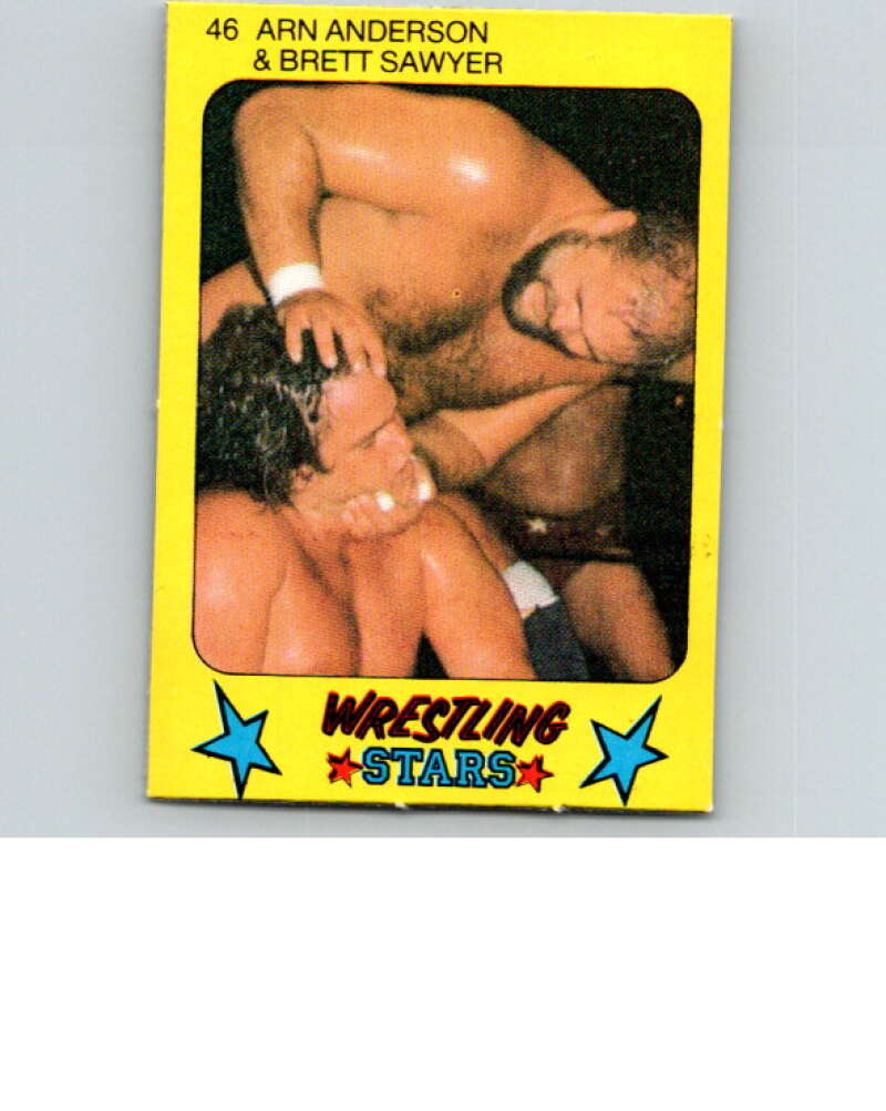 1986 Monty Gum Wrestling Stars Wrestling #46 Arn Anderson/Brett Sawyer 