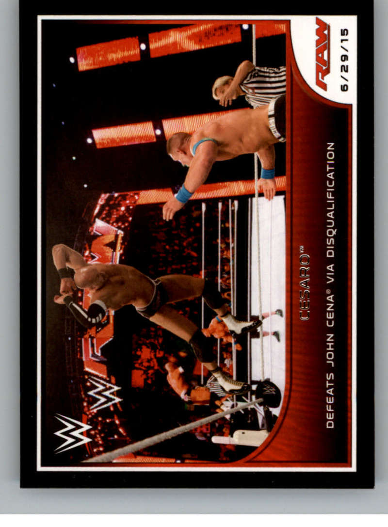 2016 Topps WWE Road to Wrestlemania #51 Cesaro Gets taken down by The Authority NM-MT