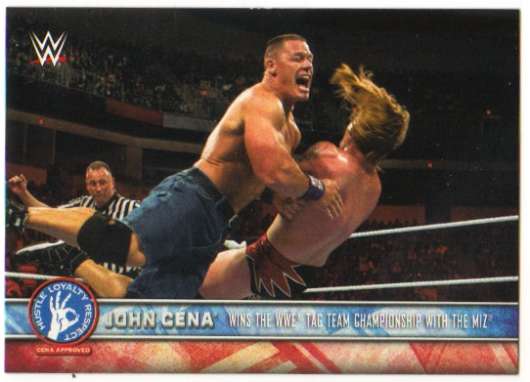 2017 Topps Heritage WWE Wrestling John Cena Tribute Part 3 #24 Wins the WWE Tag Team Championship with The Miz