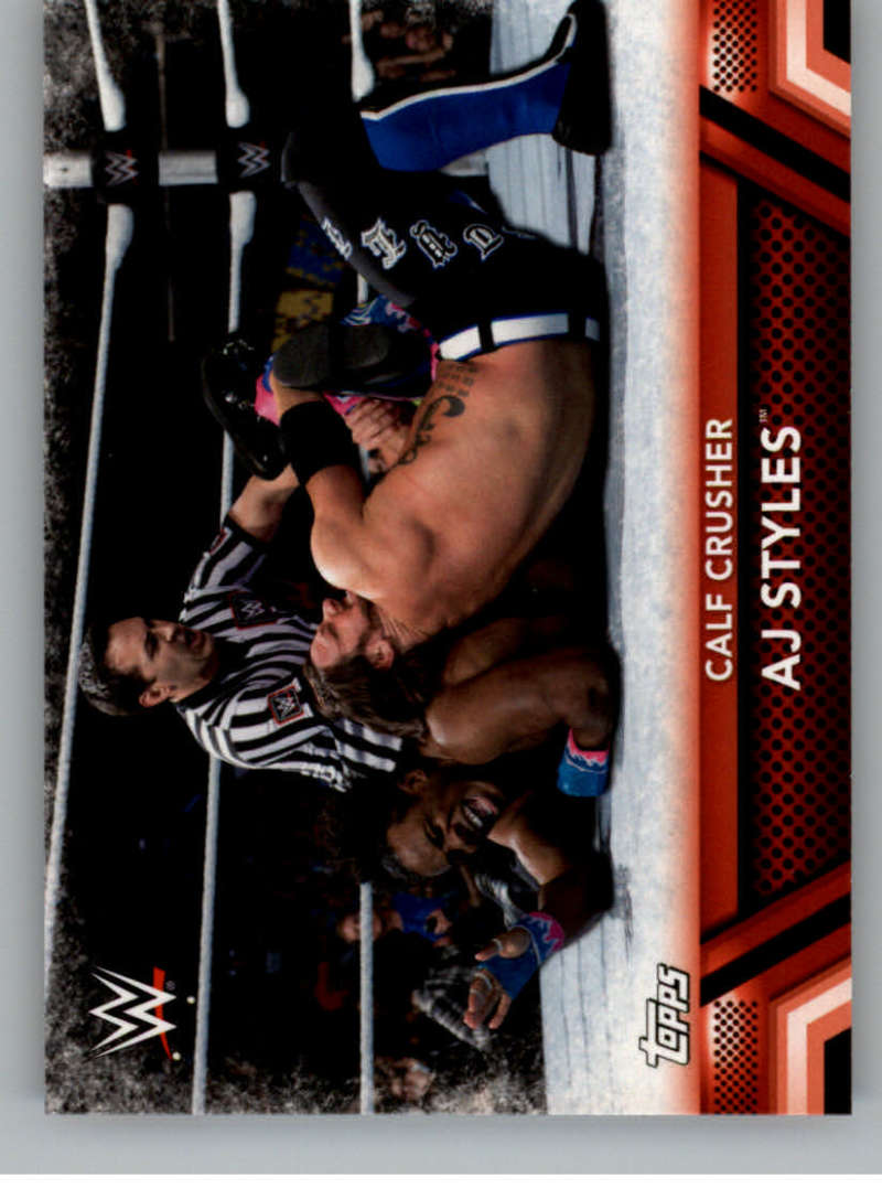 2017 Topps Then Now Forever Finishers and Signature Moves #F-26 AJ Styles Calf Crusher NM-MT