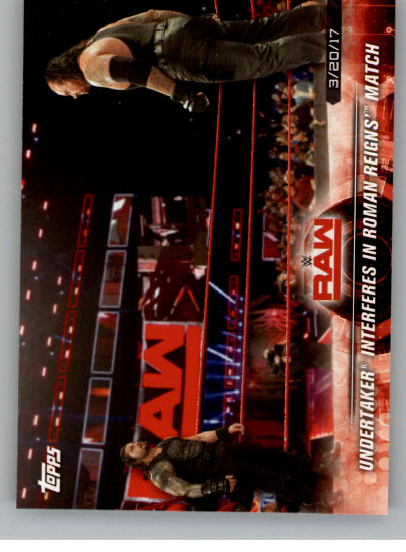 2018 Topps Road to WrestleMania #19 Undertaker Interferes in Roman Reigns' Match NM-MT