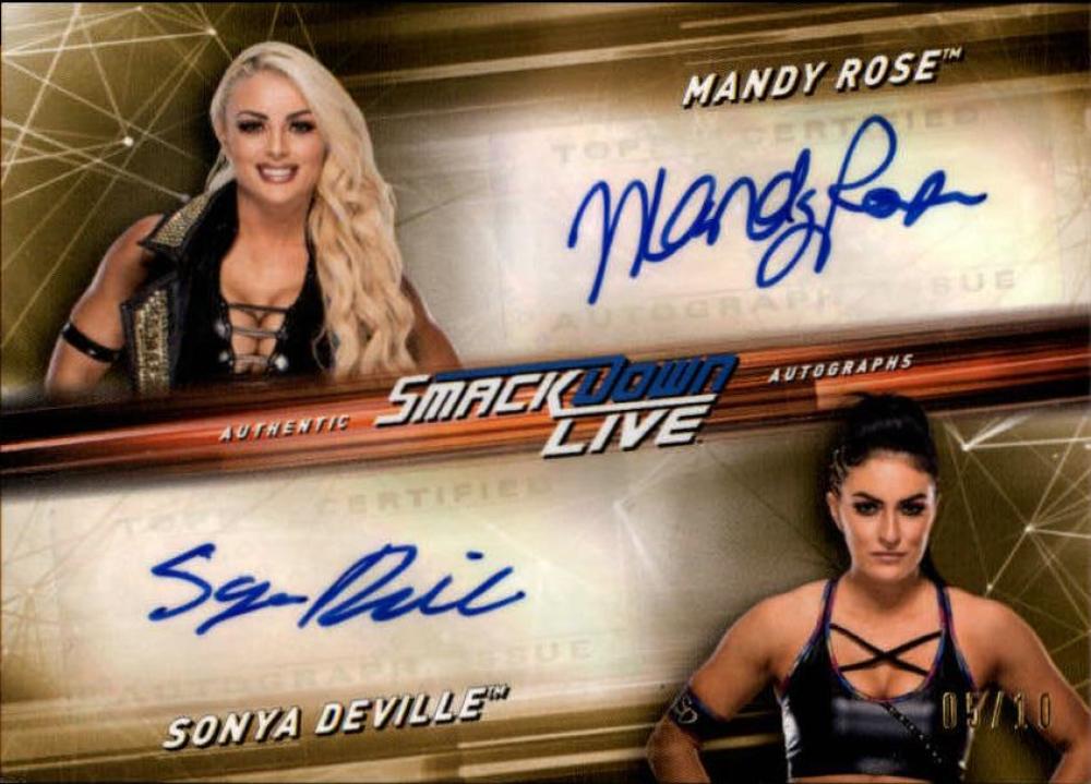 2019 Topps Smackdown Live Dual Autographs Gold